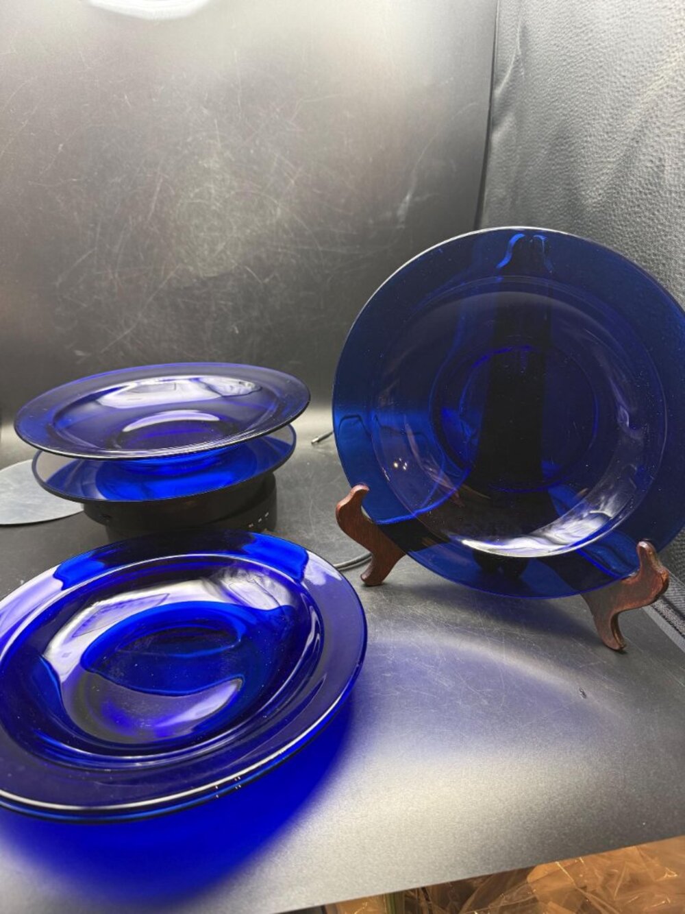 Cobalt Rimmed Soup Bowls Set of 4 - Picture 4 of 4